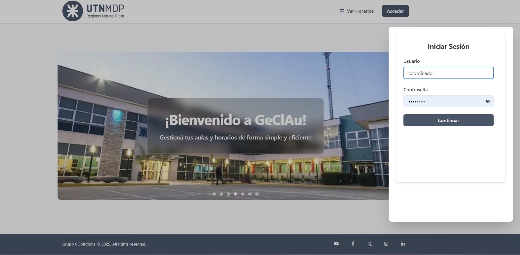 Screenshot de la aplicación GeClau